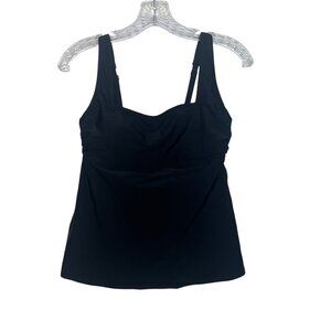 Kona Sol Swim Tankini Top Adjustable Straps Underwire Black Size Medium New